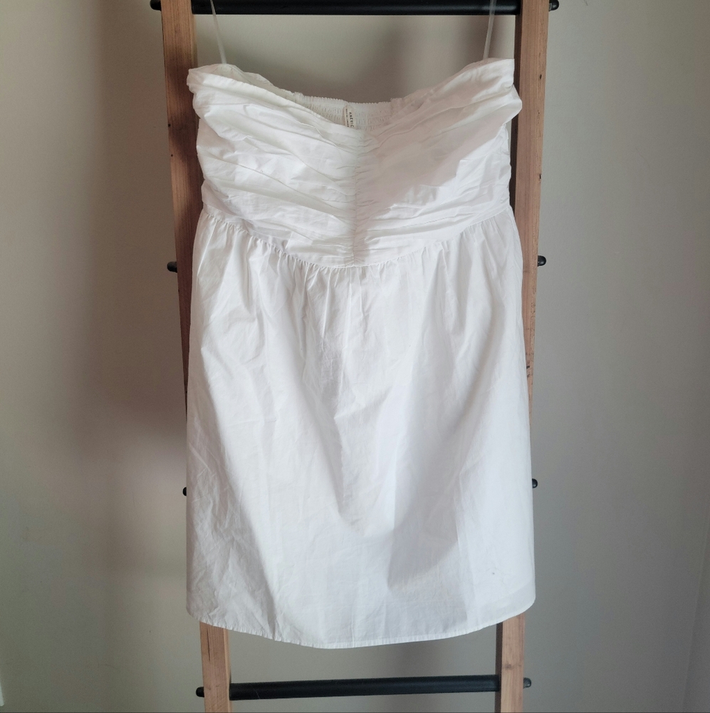 American Eagle Outfitters White Strapless Flowy Dress Size Small